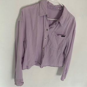 Calvin klein cropped button up blouse